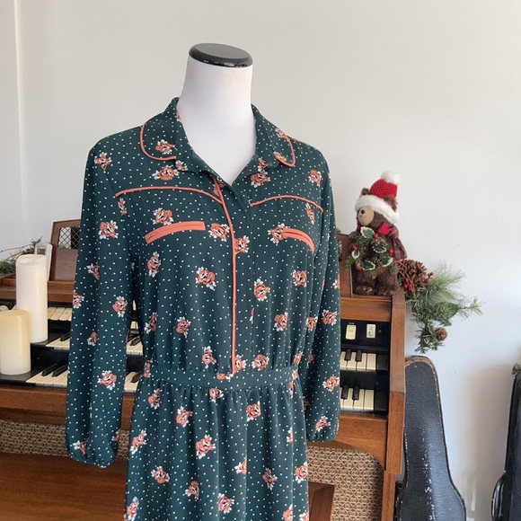 As U Wish Green Floral Mini Dress, Size M - Picture 2 of 11